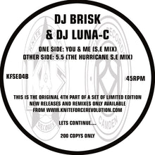Load image into Gallery viewer, DJ Brisk &amp; DJ Luna-C - Special Edition Volume 4 EP - Kniteforce Records - KFSE04 - Old Skool - 10" Black Vinyl, Sealed Plastic Bag Sleeve