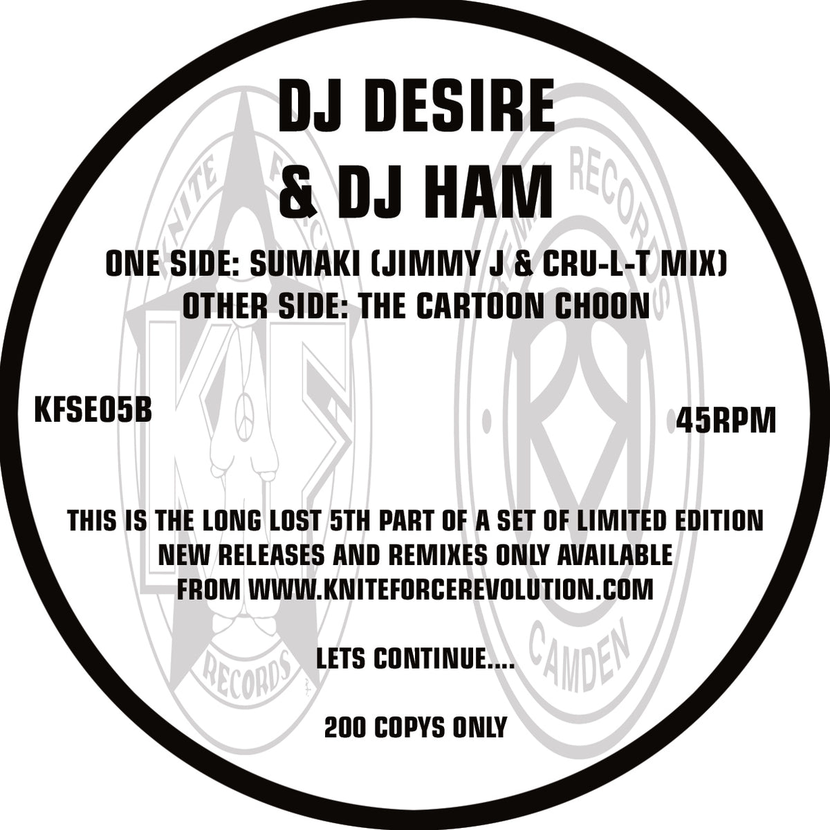 DJ Desire / DJ Ham - Kniteforce Special Edition Volume 5 - KFSE05 back