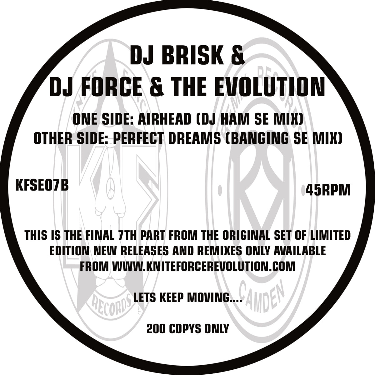 DJ Brisk / DJ Force & The Evolution - Kniteforce Special Edition Volume 7 - KFSE07 back