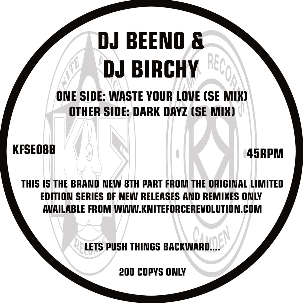 DJ Beeno / DJ Birchy - Kniteforce Special Edition Volume 8 - KFSE08 back