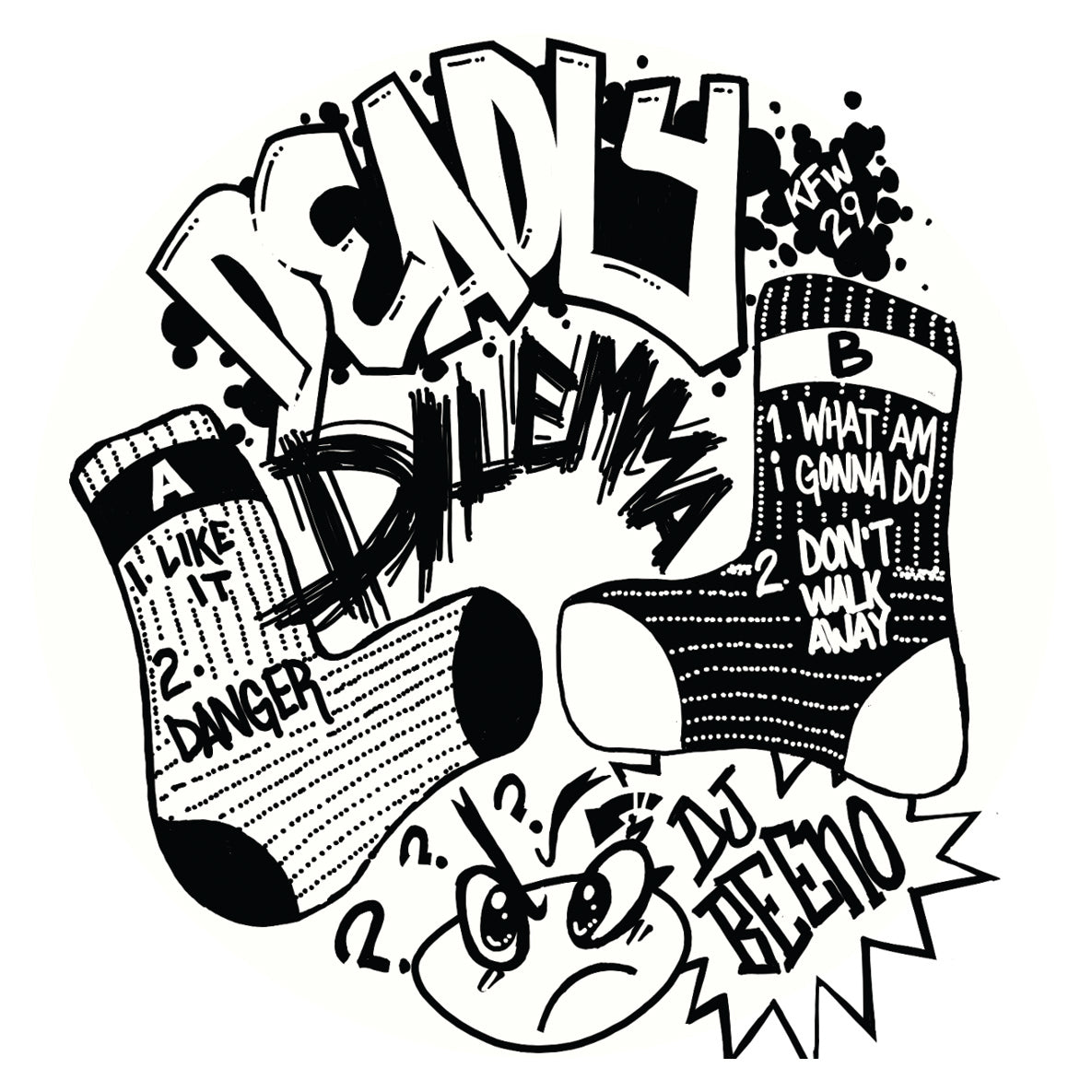 DJ Beeno - Deadly Dilemma - Kniteforce White Records - KFW29 - Old Skool - 12" Colour Vinyl