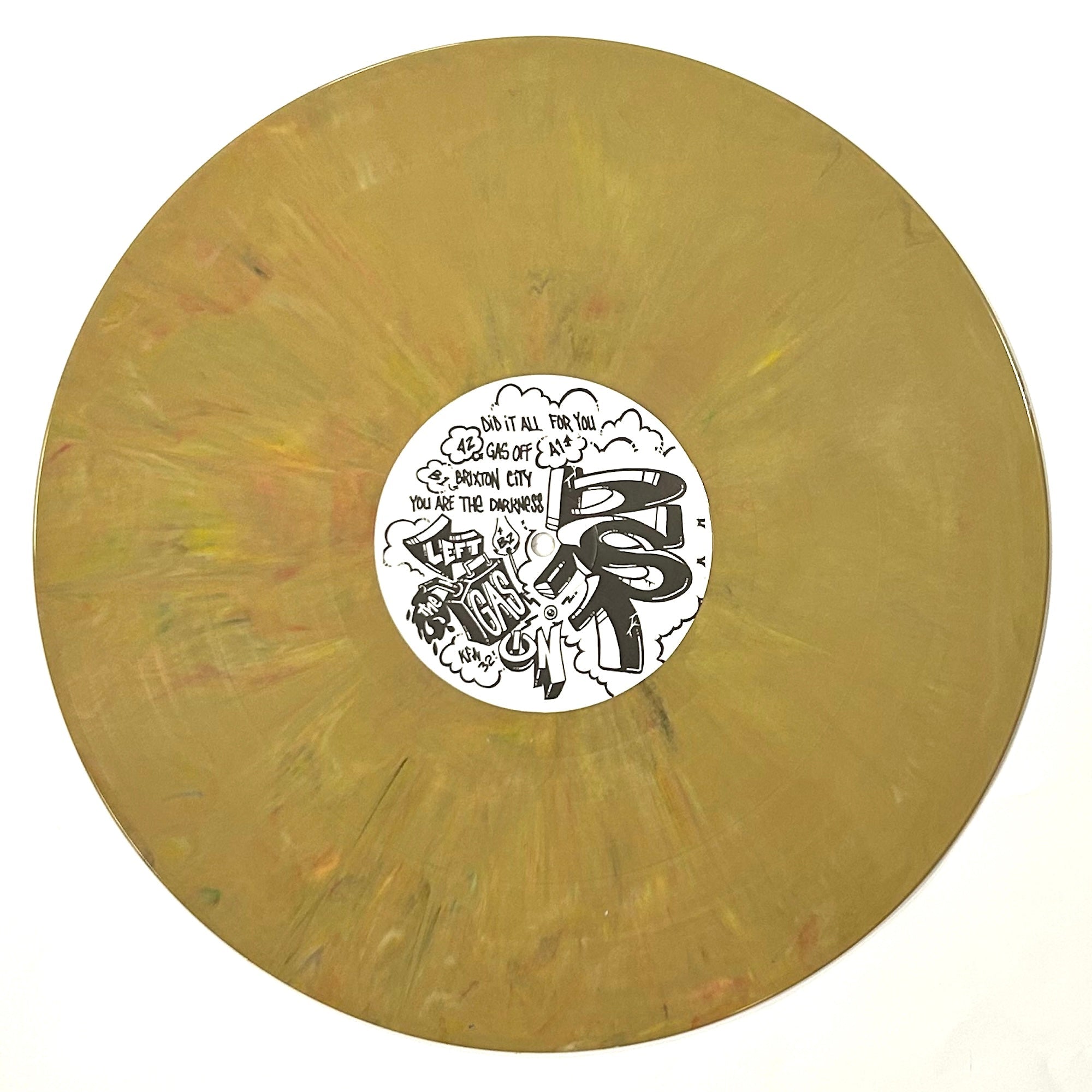 Left The Gas On - B-side vinyl label photo