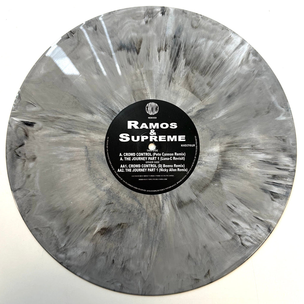 Ramos & Supreme - The Journey / Crowd Control Remixes EP - Pete Cannon - Hectic Records - Black and White Marbled Vinyl - Khect01RSE