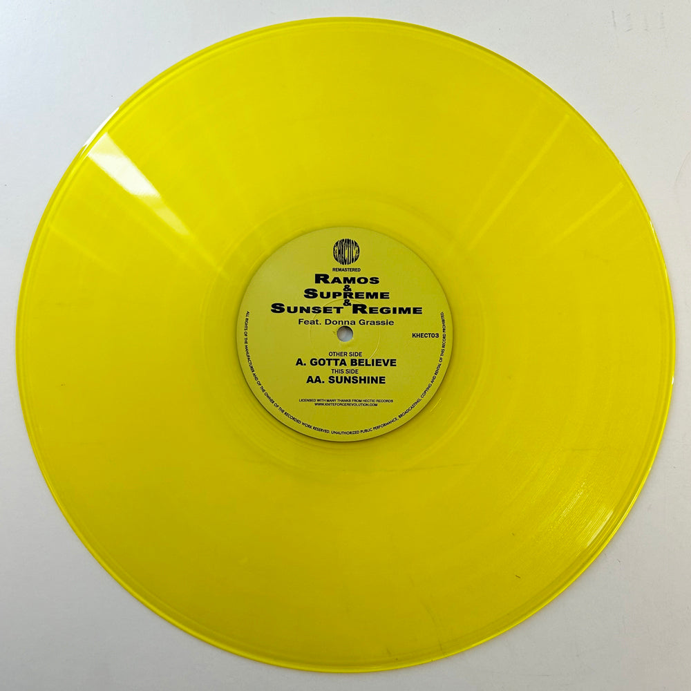 Ramos & Supreme & Sunset Regime - Gotta Believe EP - Hectic Records - KHECT03 - Transparent Yellow 12" Vinyl