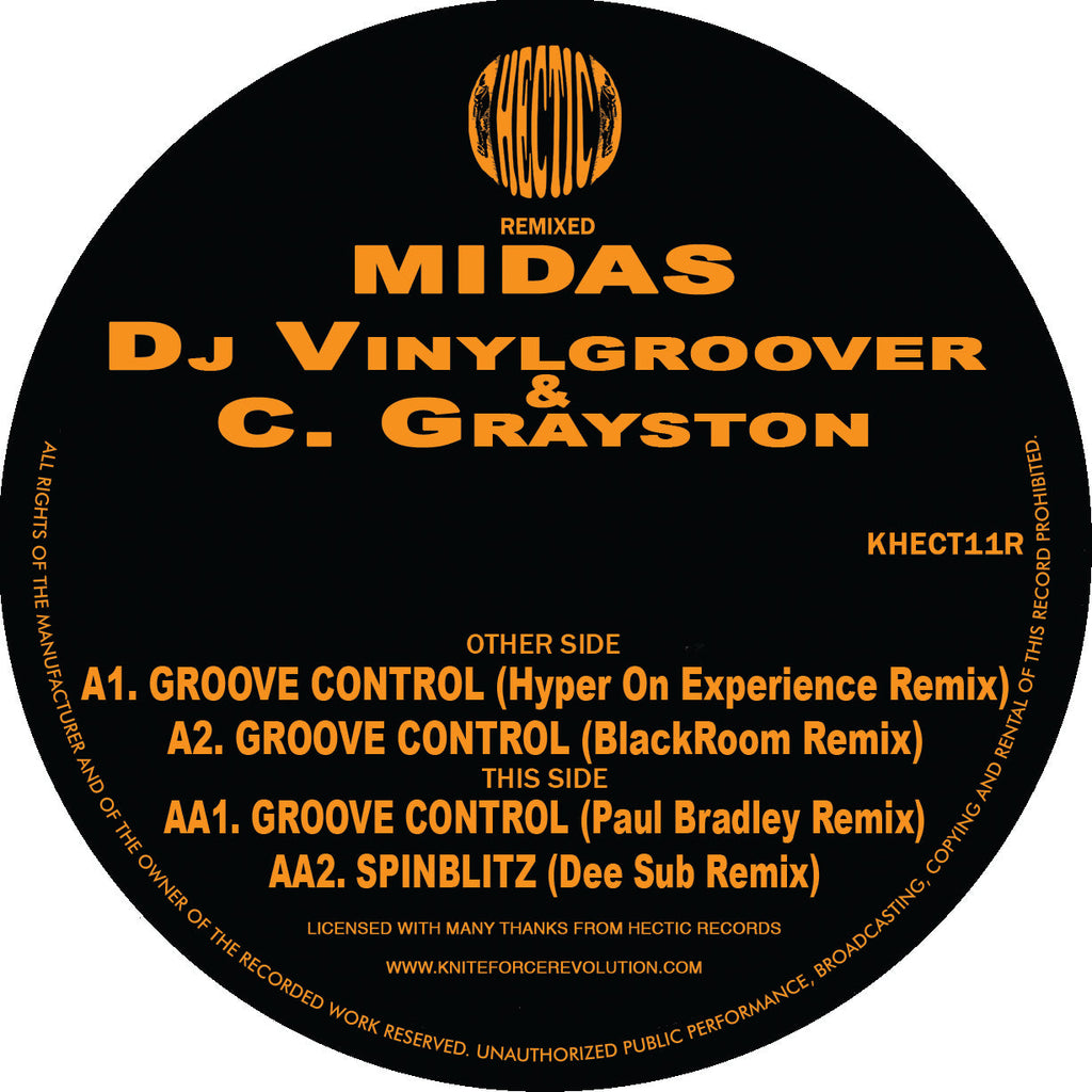 Groove Control The Remixes - The Remix EP - Hectic Records - Midas - Ramos, Supreme, Sunset Regime - Hyper-On Experience - KHECT11R - 12" Vinyl
