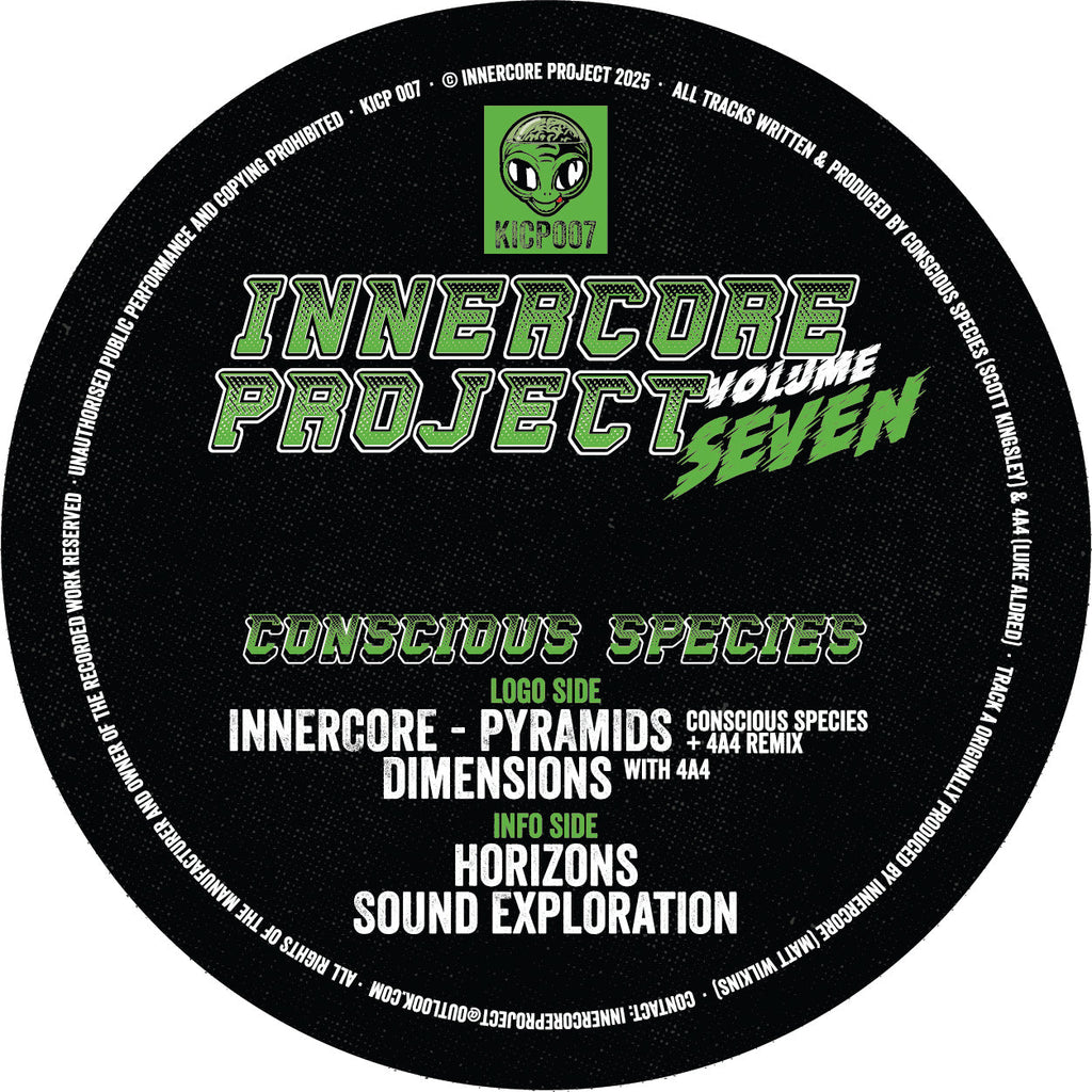 InnerCore - Conscious Species /InnerCore - InnerCore Project Volume Seven - KICP007SE - 12" Green Vinyl