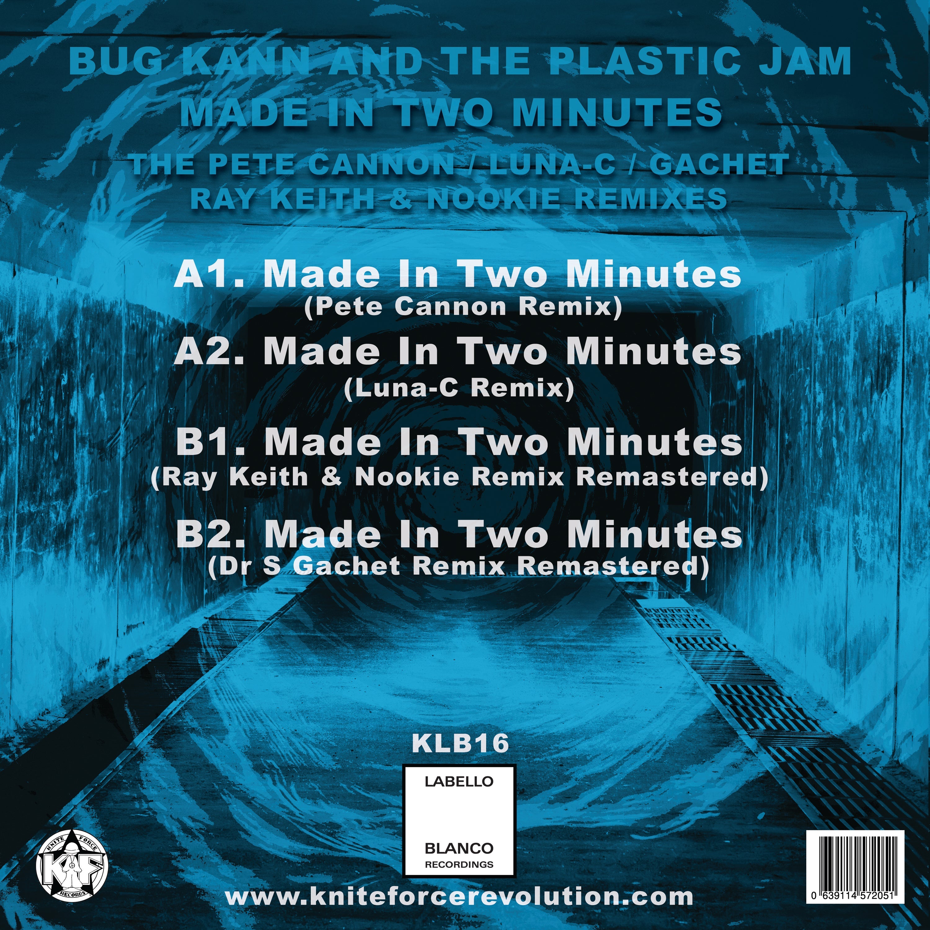 Bug Kann And The Plastic Jam - Made In Two Minutes (The Pete Cannon / Luna-C / Gachet / Ray Keith & Nookie Remixes) - Labello Blanco Records - KLB16 - Old Skool - 12" Black Vinyl