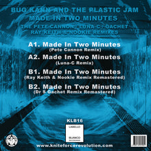 Load image into Gallery viewer, Bug Kann And The Plastic Jam - Made In Two Minutes (The Pete Cannon / Luna-C / Gachet / Ray Keith &amp; Nookie Remixes) - Labello Blanco Records - KLB16 - Old Skool - 12&quot; Black Vinyl