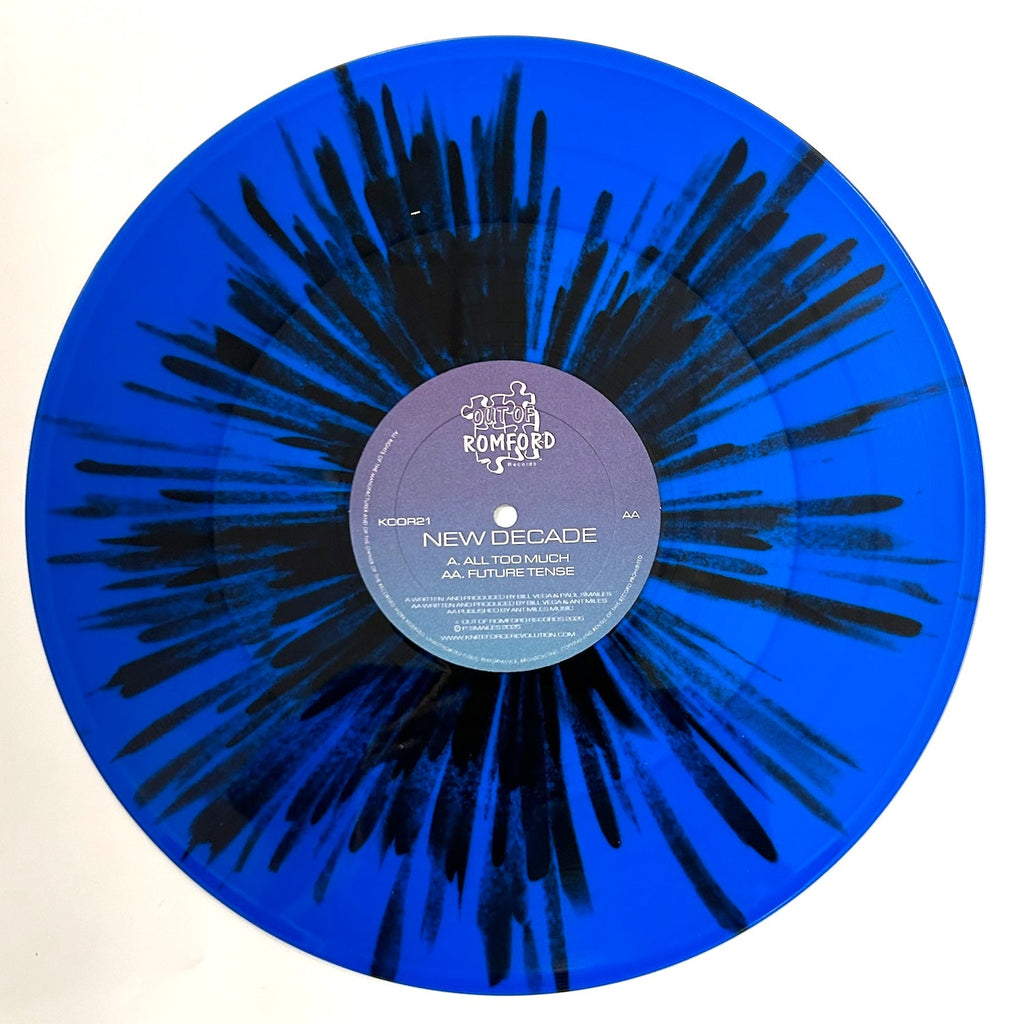 New Decade - All Too Much/Future Tense - Out Of Romford Records - KOOR21 - Old Skool - 12" Blue Splatter Vinyl