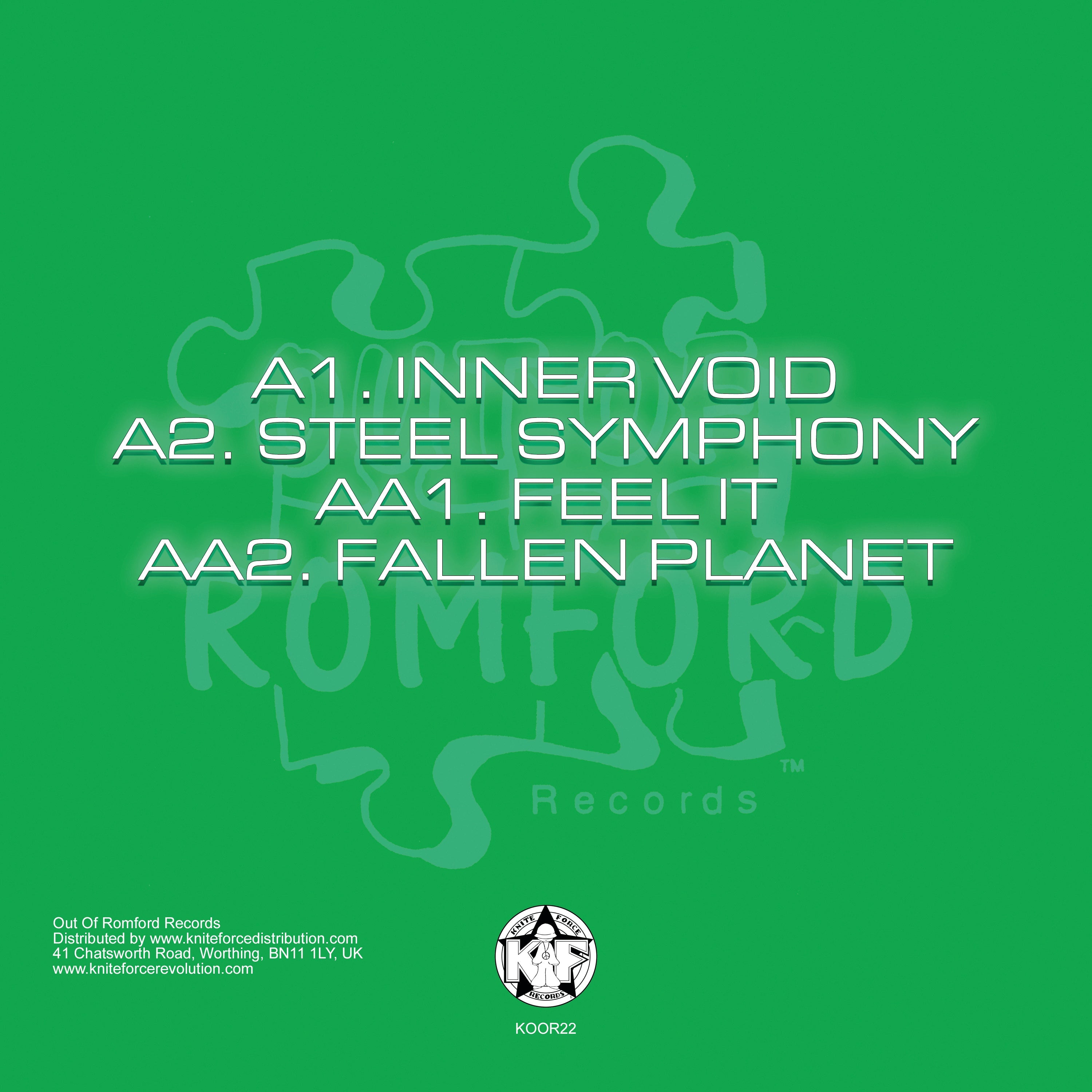 Volatile State - Fallen Planet EP - Out Of Romford Records - KOOR22 - Old Skool - 12" Green Splatter Version