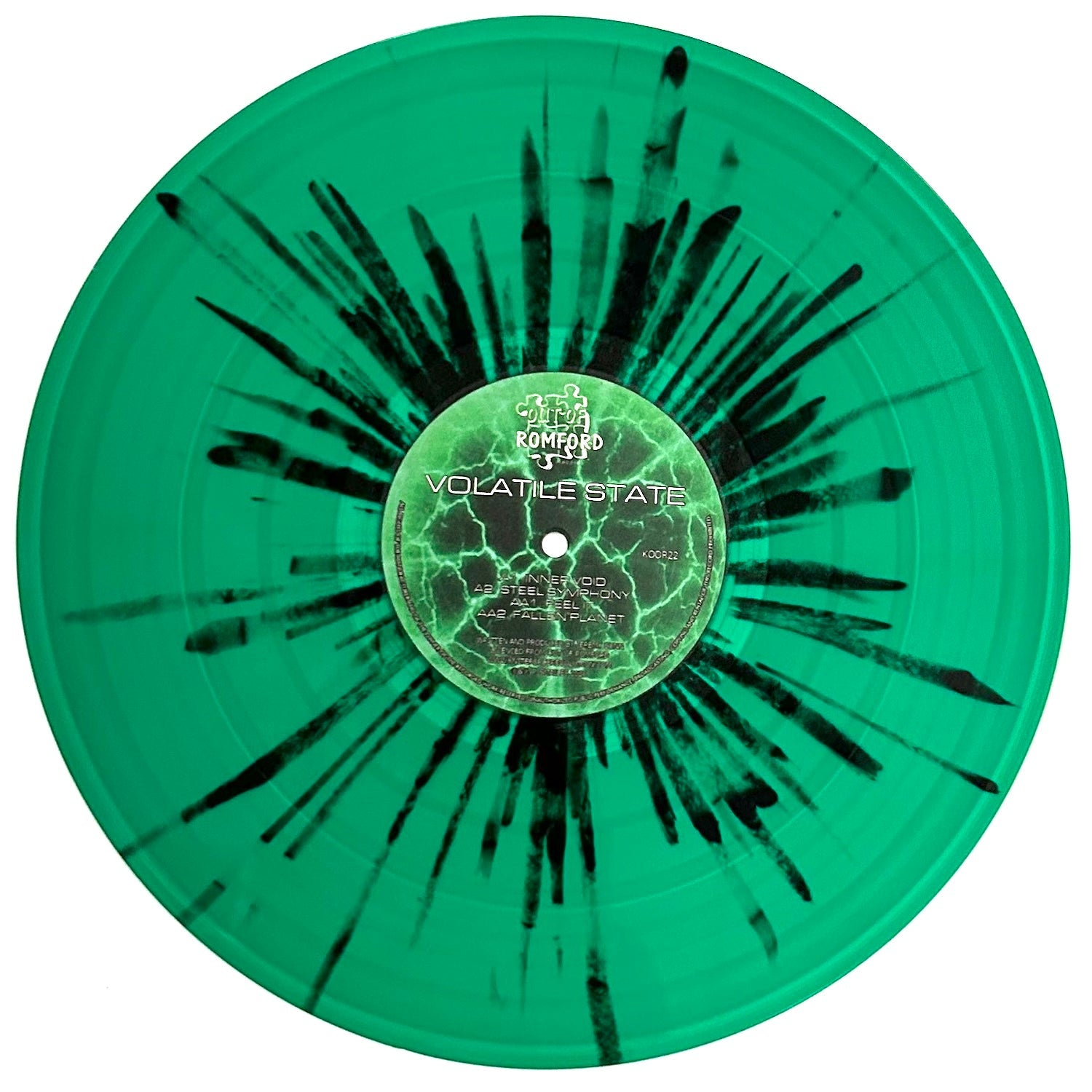 Volatile State - Fallen Planet EP - Out Of Romford Records - KOOR22 - Old Skool - 12" Green Splatter Version