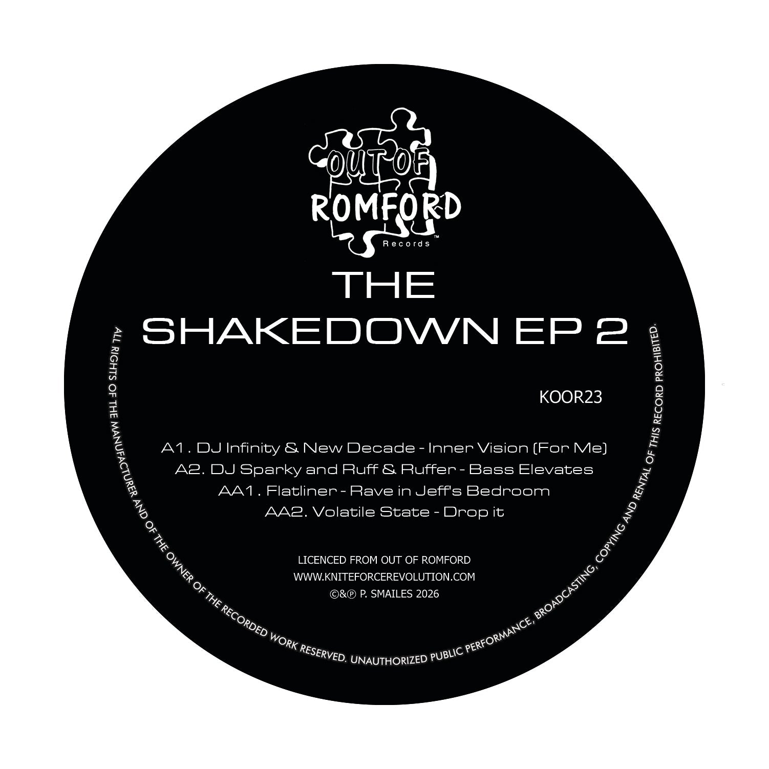 The Shakedown EP 2 - label artwork (genuine sleeve photo unavailable this session)