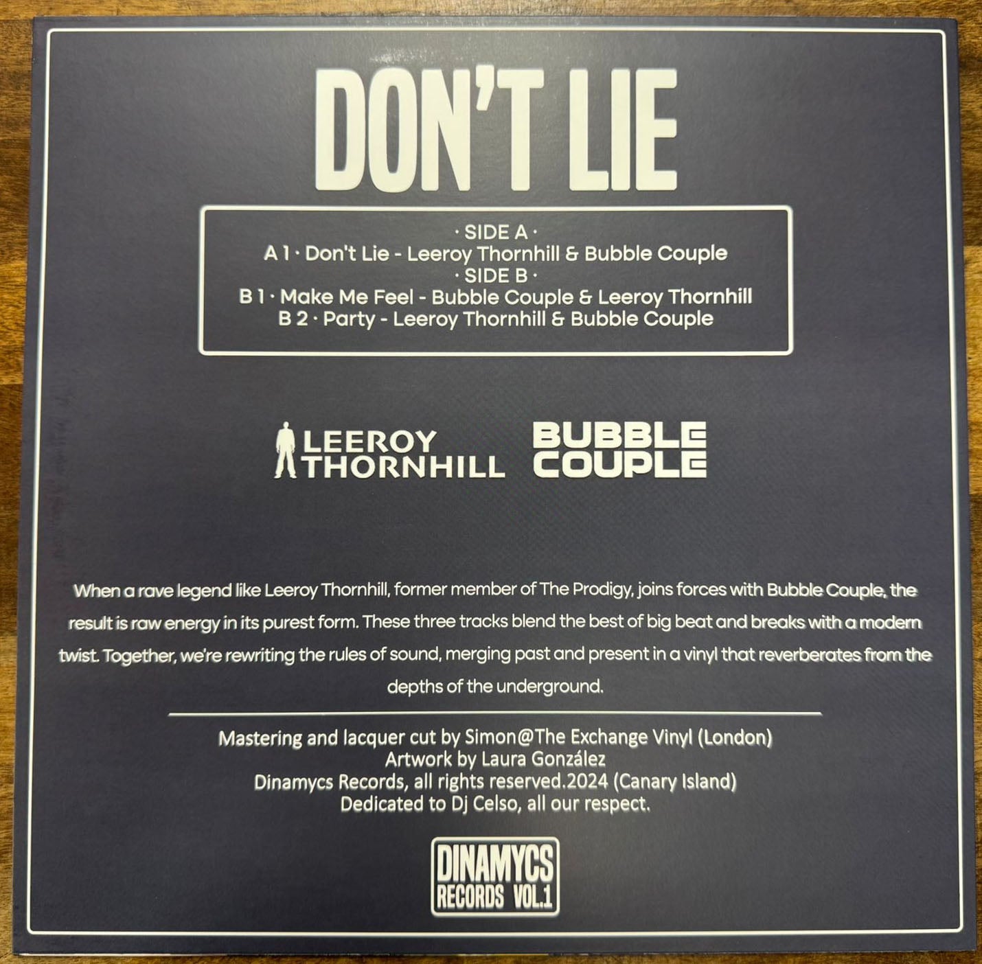 Leeroy Thornhill & Bubble Couple – Don't Lie - Dinamycs Records – DNM001 - Spanish Breaks