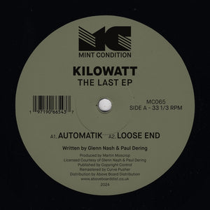 Kilowatt The Last EP - Mint Condition - 12" Vinyl - MC065 - ACID HOUSE/ ELECTRO