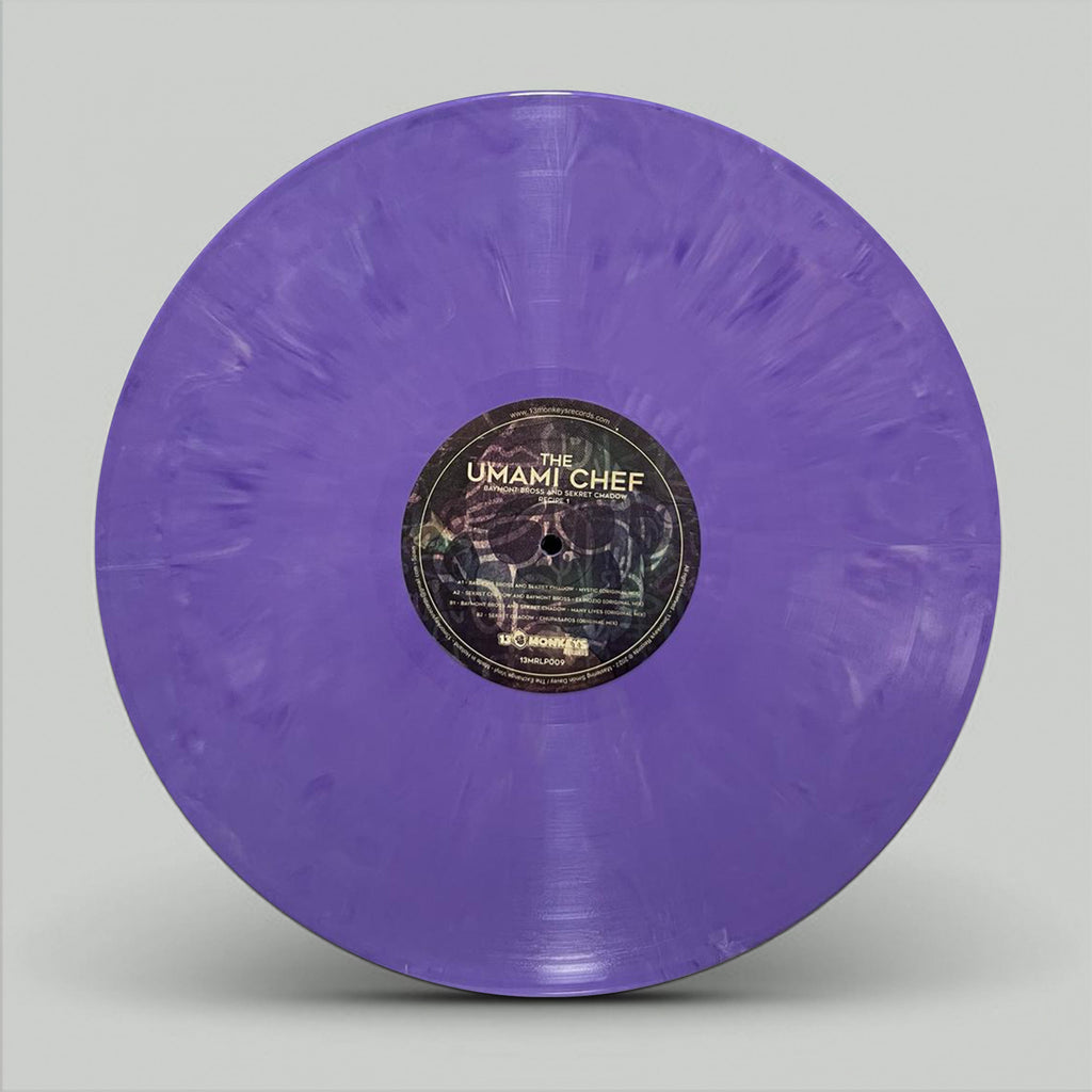 13 Monkeys Records - Baymont Bross & Sekret Chadow - The Umami Chefs - Recipe 1 - Marbled Purple 12" Vinyl -13MRLP009