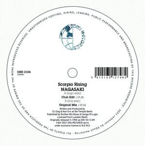 SCORPIO RISING - NAGASAKI - DIKI RECORDS - Trance -  Import - 12" Vinyl - DIKI2104