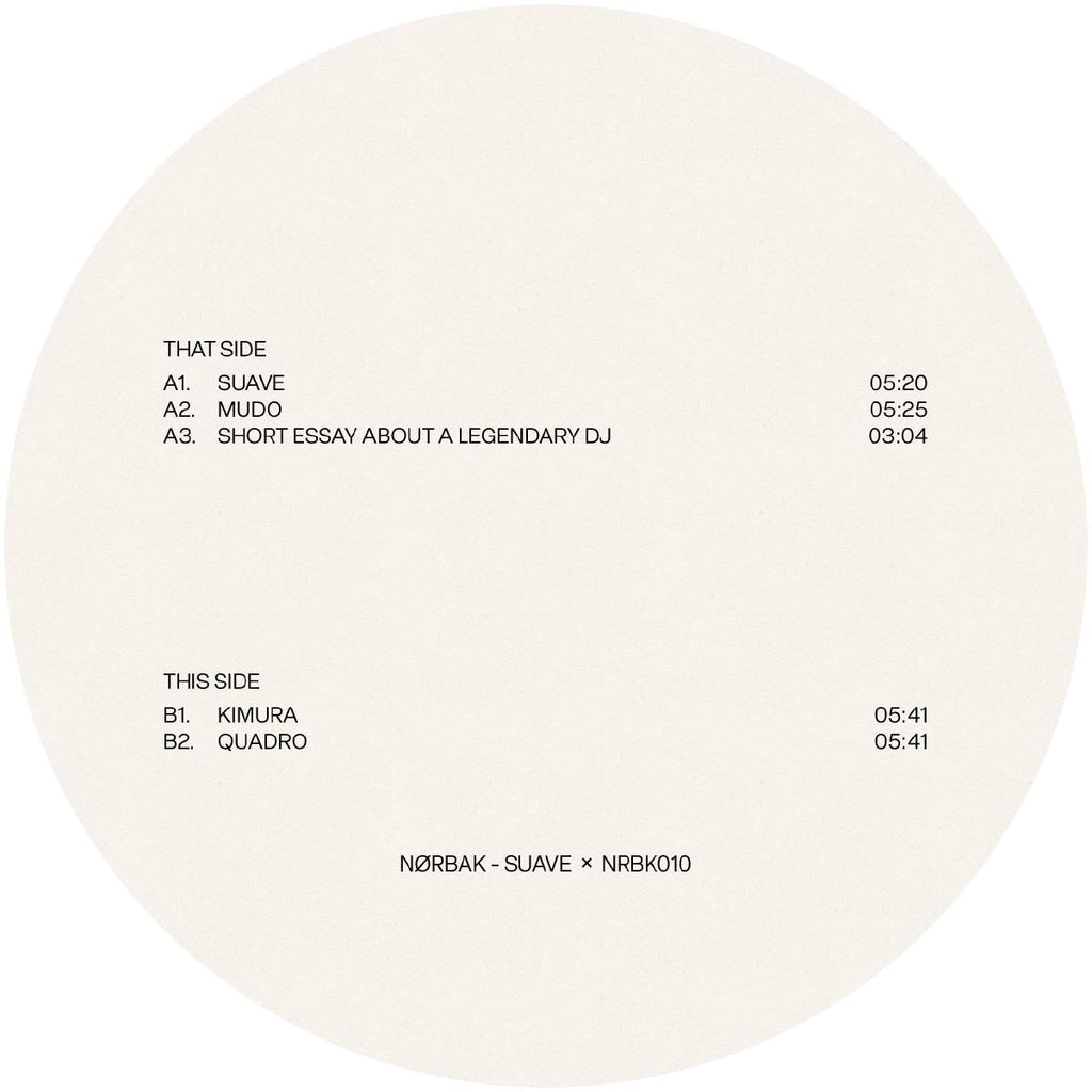Nørbak - Suave - NRBK - NRBK010 - 12" Vinyl - Techno - Portuguese Import