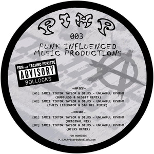 Tik Tok Taylor and Dilks - Unlawful Rhythm EP - P.I.M.P. Records - PIMP003 - 12" Vinyl - Acid Techno