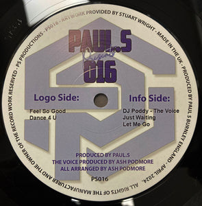 Paul S ‎–  The Voice / Just Waiting  - PS016 - 12" Vinyl - LIMITED COPIES ONLY