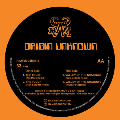 Ram Records - Origin Unknown - The Touch / Valley of the Shadows Remixes - New Decade / Ant Miles   - 12