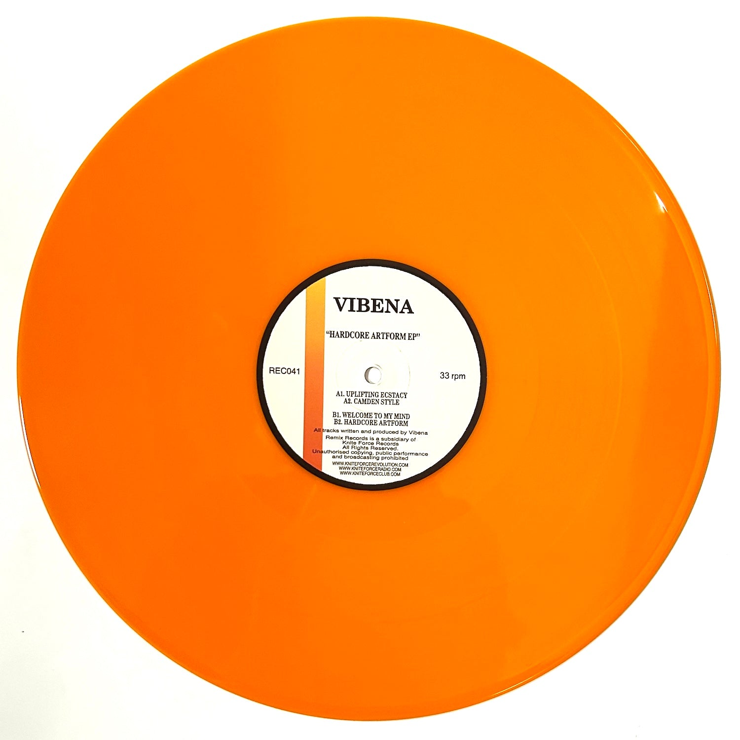 Vibena - Hardcore Artform EP - Remix Records - REC41 - Old Skool - 12" Orange Vinyl