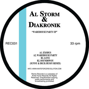 Al Storm & Diakronik - Warehouse Party EP  - Remix Records - REC031 - 12" Vinyl