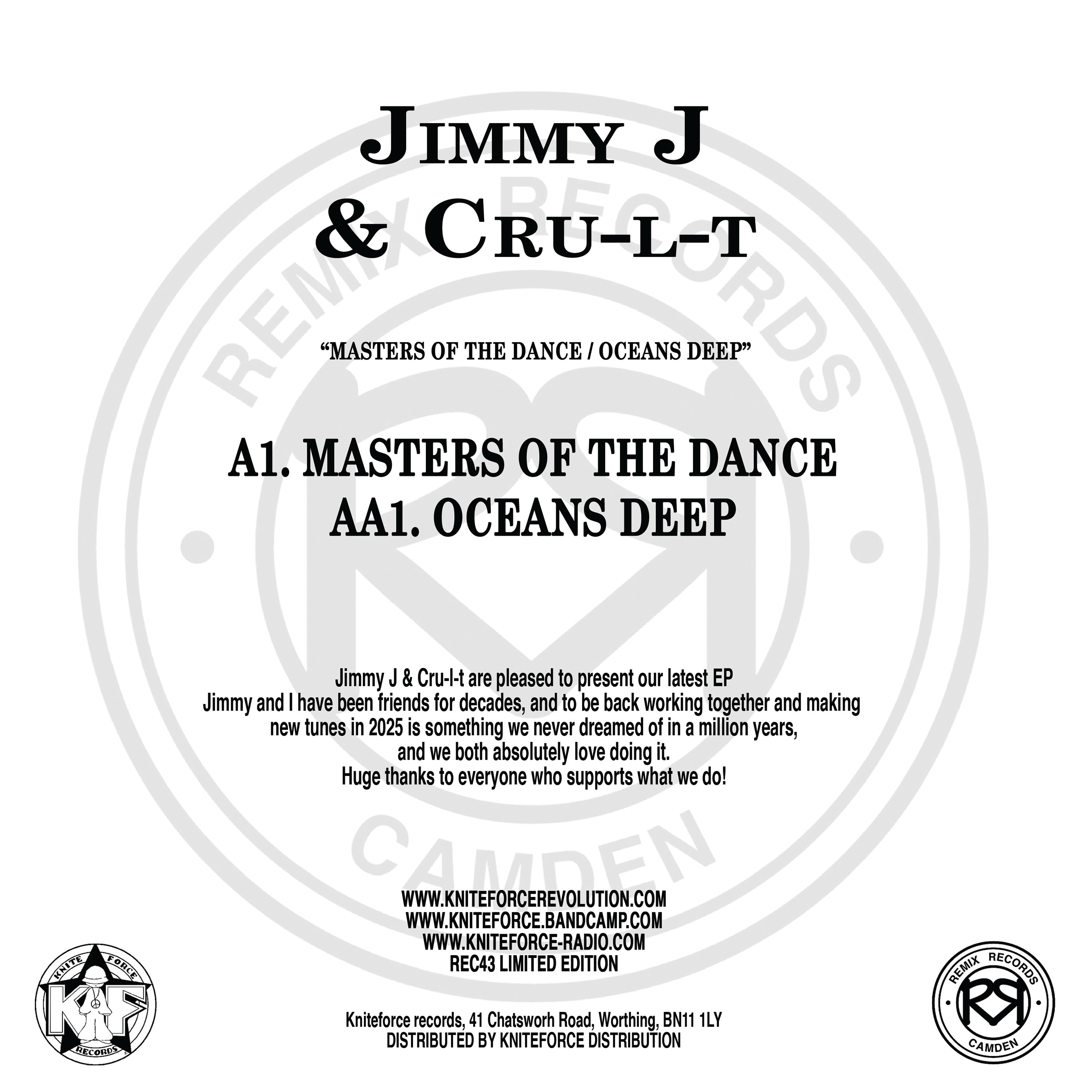 Jimmy J & Cru-L-T - Masters Of The Dance EP - Remix Records - REC45 - Old Skool - 12" Black Vinyl