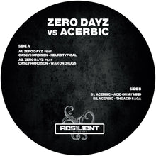 Load image into Gallery viewer, Zero Dayz / Acerbic - Resilient 002 [limited edition / 200 copies] - Resilient Recordings - RESVL002 - 12&quot; Vinyl - Acid Techno - Canadian Import