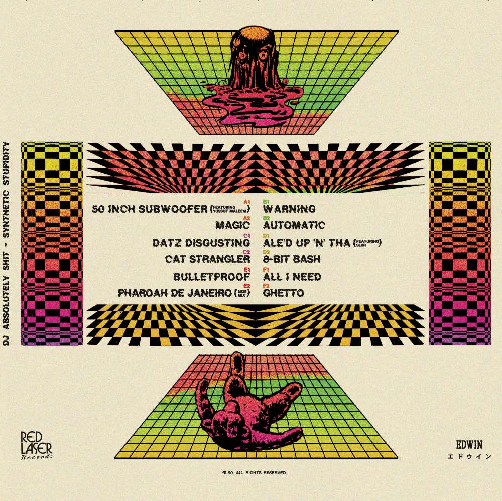 DJ ABSOLUTELY SHIT SYNTHETIC STUPIDITY -  RL60 - TRIPLE VINYL - TRI-FOLD SLEEVE - Red Laser Records - 3x12" vinyl LP