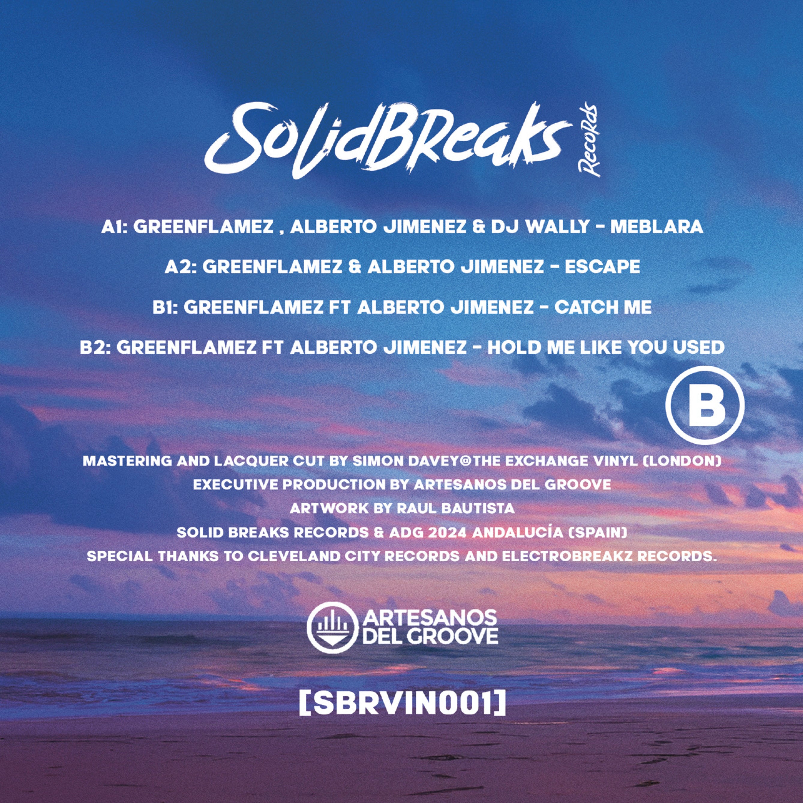 Greenflamez - Solid Breaks Records - Meblara EP - SBRVIN001 - 12" Vinyl - Old Skool
