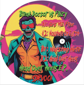 The Break Doctor Vs Fibzy - Super Dead Recordings - Head Over Heels EP - SDRV001 - 12" Green Vinyl - Rave