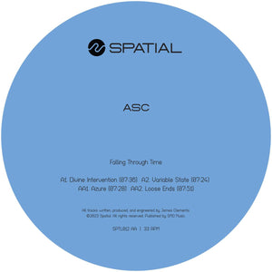 ASC - Falling Through Time [blue marbled vinyl / label sleeve] - Spatial Records - SPTL012 - 12" Marbled Vinyl