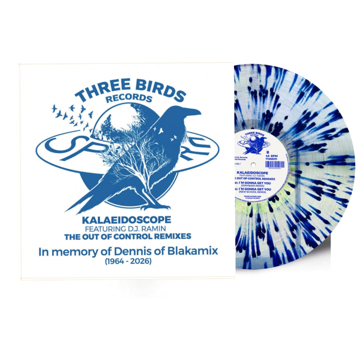 Kalaeidoscope featuring D.J. Ramin - The Out Of Control Remixes - THRB011 vinyl with sleeve