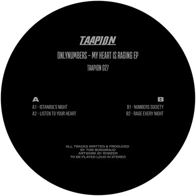 Onlynumbers - Taapion Records - My Heart Is Raging EP - TPN027 - 12