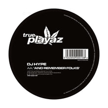 Load image into Gallery viewer, DJ Hype Feat MC Fats - Peace, Love &amp; Unity -  True Playaz Records - TPR12001RP - 12" Black Vinyl