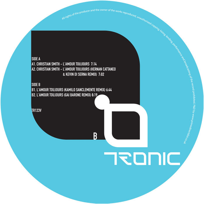 Christian Smith - L'Amour Toujours - TR123V side B label