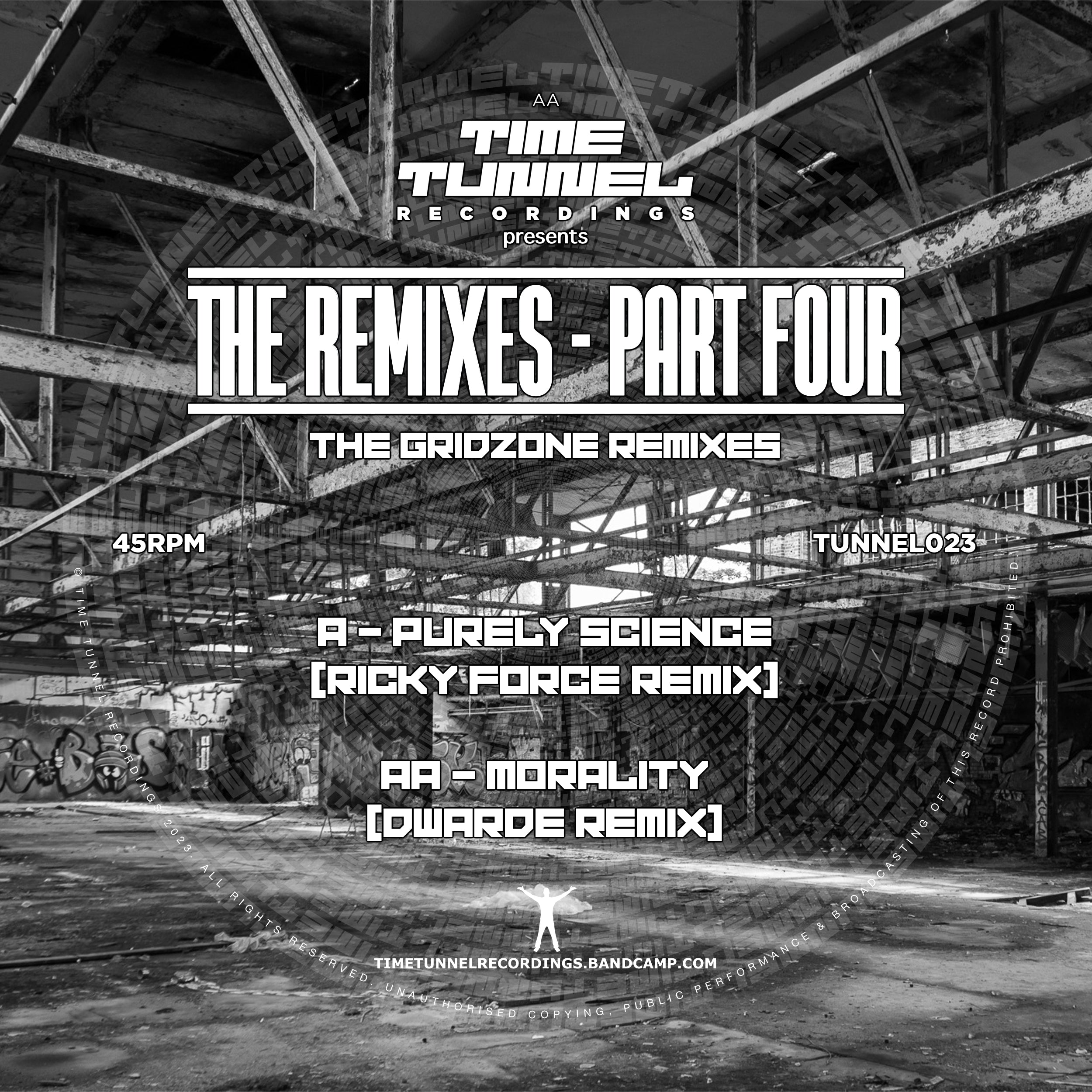 The Remixes Part Four - Gridzone - Ricky Force/ Dwarde Remixes - Time Tunnel - TUNNEL023 -12" Clear Vinyl