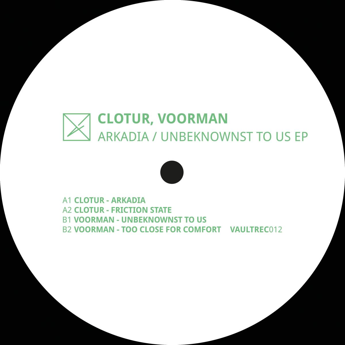 Clotur & Voorman - Arkadia / Unbeknownst To Us EP [180 grams] - Vault Records - VAULTREC012 - 12" Vinyl - Techno - Dutch Import