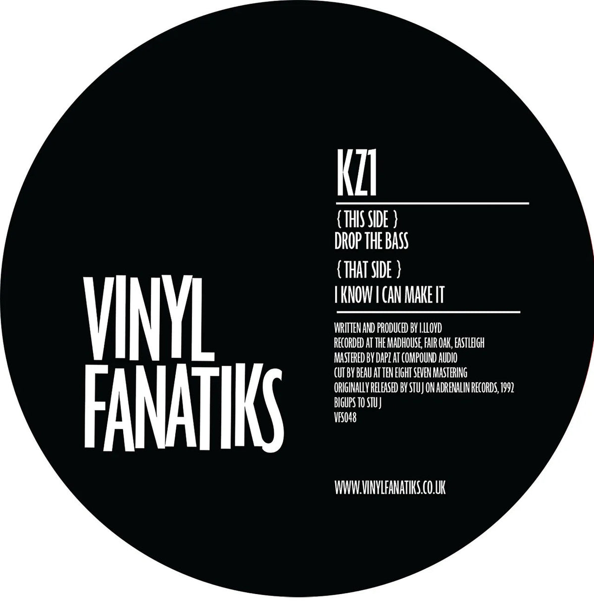 KZ1 - I Know I Can Make It / Drop The Bass - Vinyl Fanatiks - VFS048 - 12" - Vinyl -  Very Good Plus (VG+)