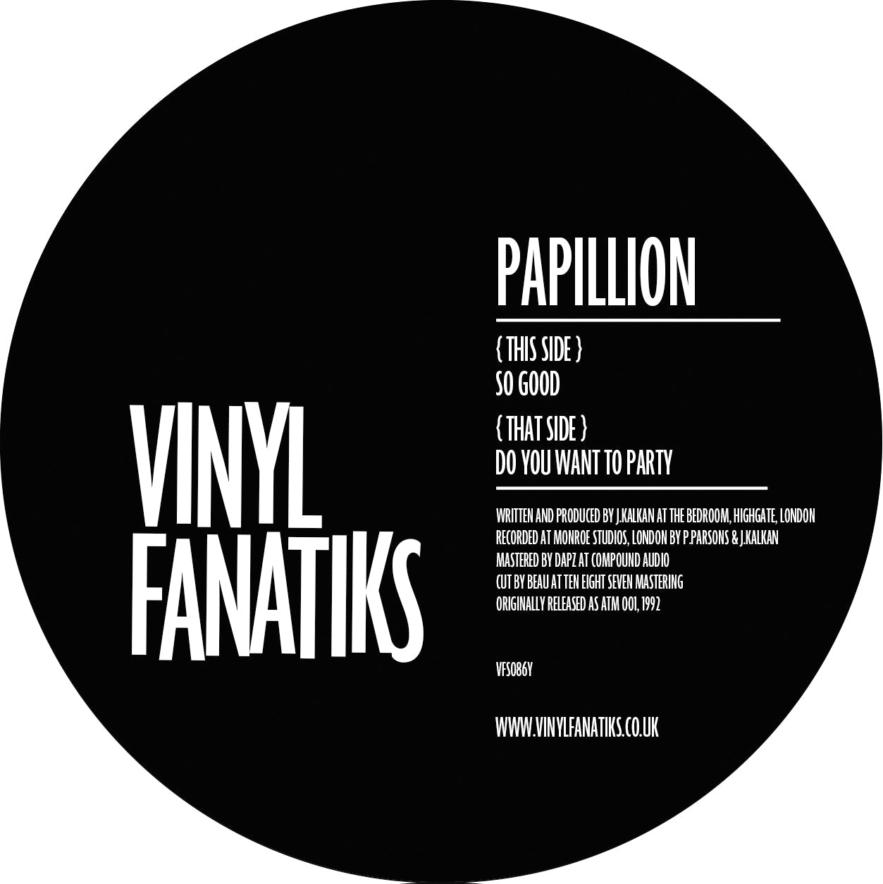 Papillion (DJ Seduction) - So Good / Do You Want To Party -  Vinyl Fanatiks - 12" vinyl - VFS086Y