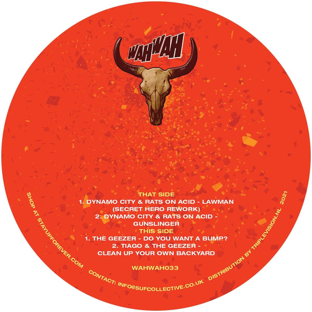 Gunfight At The 303 Corral E.P. - WAHWAH033 label