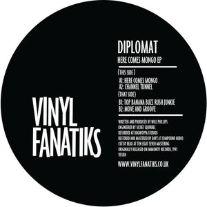 Diplomat ‘Here Comes Mongo’ EP - LIMITED PINK MARBLED 12" VINYL 2024 REPRESS – VFS014 - Vinyl Fanatiks