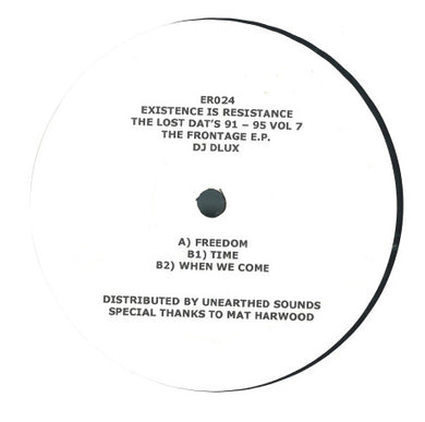 DJ D Lux – Lost Dats 91 - 95 Vol 7 - The Frontage E.P. - Existence Is Resistance – ER024