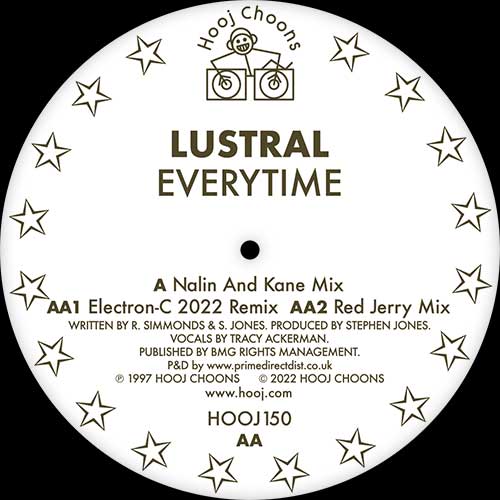 Lustral - Everytime (inc. drum & bass remix by Electron-C ) - HOOJ  - 12" Vinyl   - House/Techno - HOOJ150