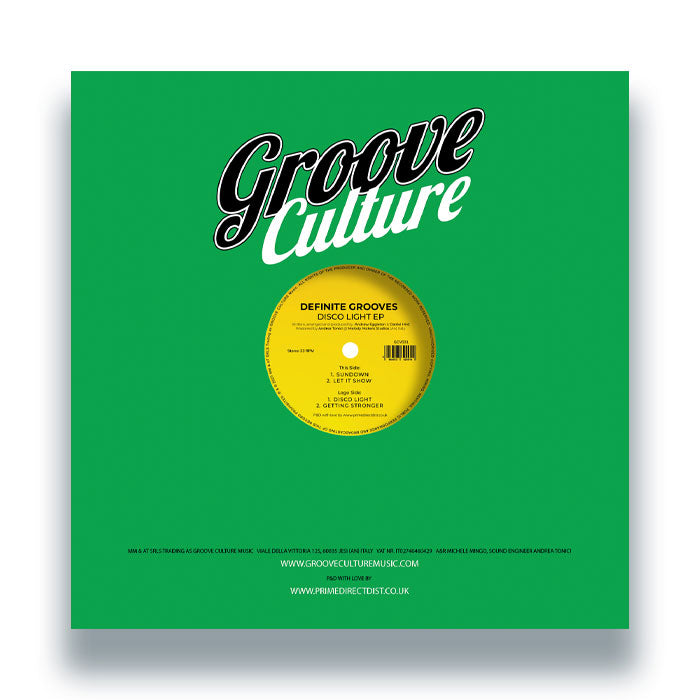 Definite Grooves - Disco Light EP - Groove Culture - GCV031 - Disco, Nu Disco