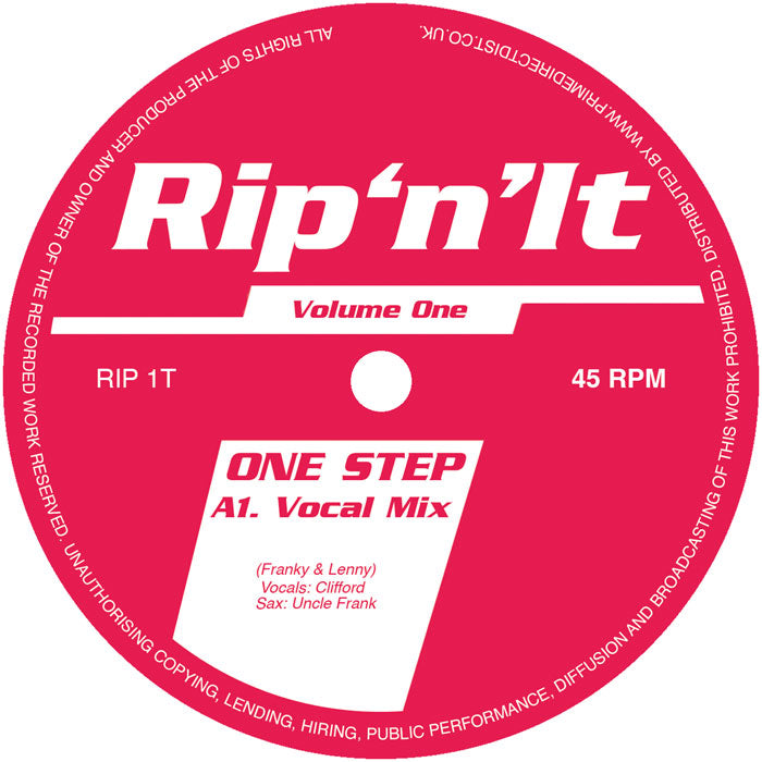 Rip ‘n’ It - One Step - Rip ‘n’ It - RIP1T - 12" Vinyl - Soulful, Deep House