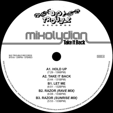 Mixolydian - Take It Back EP - Big Trouble - BT018 - Deep House, Deep Tech - 12