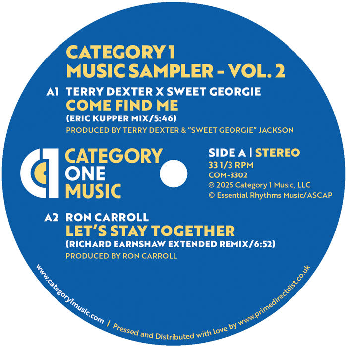 Terry Dexter - Category 1 Music Sampler - Vol. 2 - Category 1 - COM3302 - House, Soulful