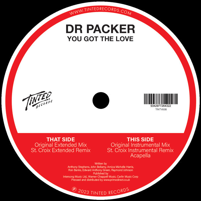 Dr Packer - You Got The Love  - TINTED RECORDS - TINTV008 - 12" Vinyl
