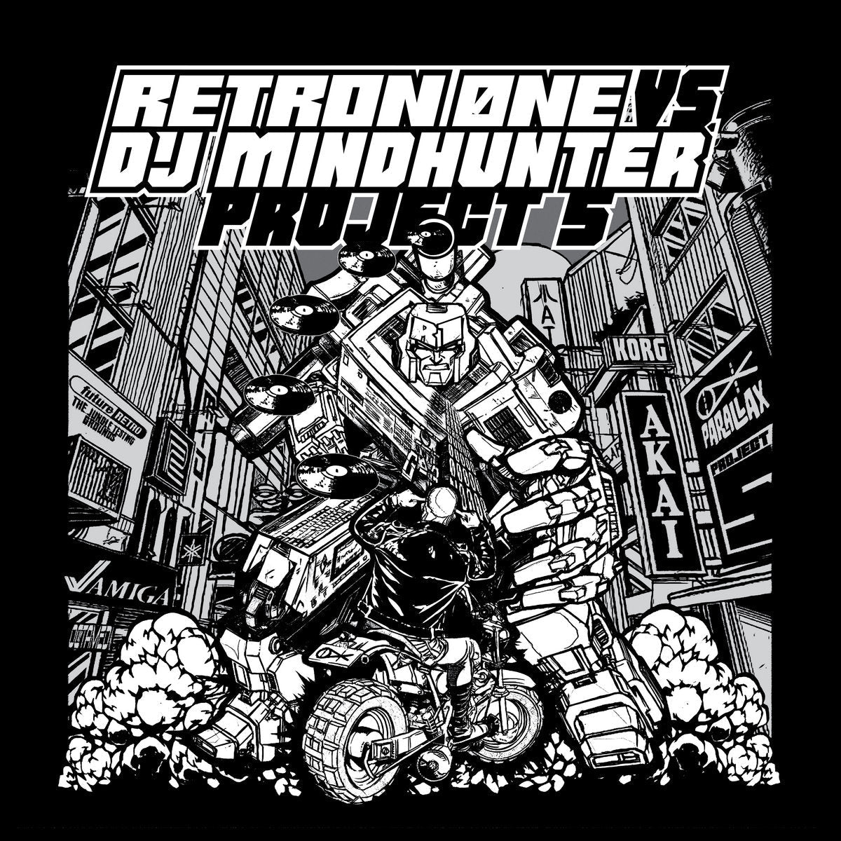 Retron 0ne vs. DJ Mindhunter - Project 5 - Future Retro London / Parallax Recordings - PARAFR001 - 2x12" Vinyl w/ Artwork Sleeve